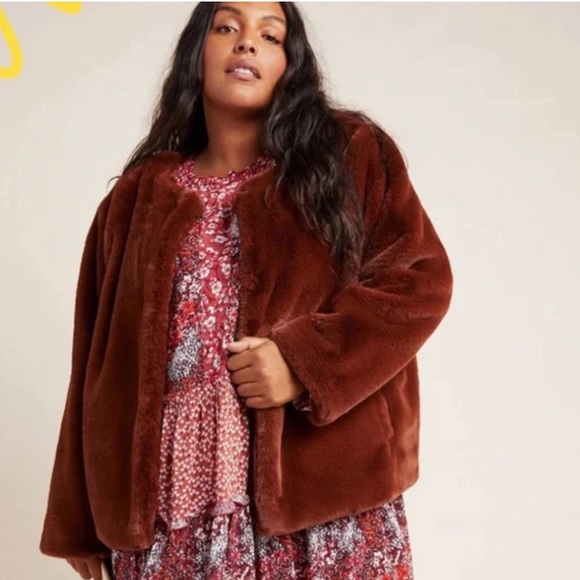 Anthropologie A+ Sanctuary starry night faux fur jacket NWT size 1X - Picture 12 of 12